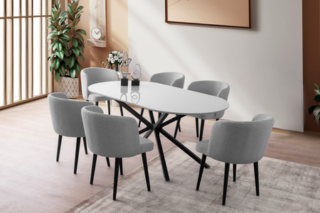 tavolo da pranzo circolare contemporaneo bianco e nero karvia rettangolo concept u