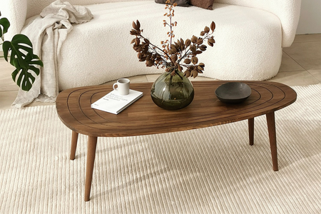 Tavolino Rana rettangolare in legno scuro