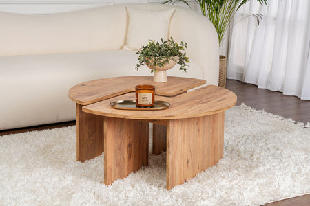 tavolino da caffè rotondo duo in pino azus atmosfera concept u