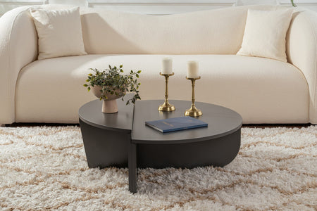 tavolino rotondo da caffè in 2 parti antracite vari atmosfera concept u