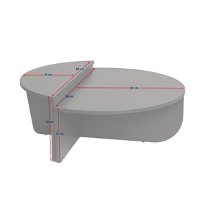tavolino rotondo da caffè in 2 parti antracite varie dimensioni concept u
