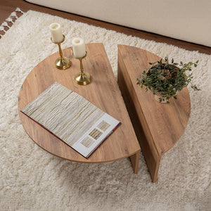 tavolino rotondo podio piano in legno per pollo concept u