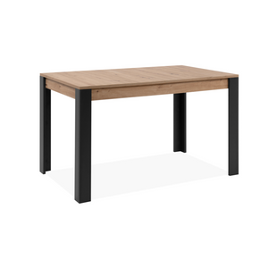 tavolo allungabile legno e tolosa nero fondo bianco 3 quarti concept u