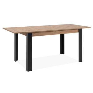 tavolo allungabile legno e tolosa nero fondo bianco 3 quarti formato allungabile concept u