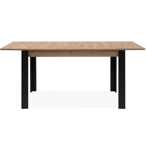 tavolo allungabile legno e tolosa nero fondo bianco frontale formato allungabile concept u