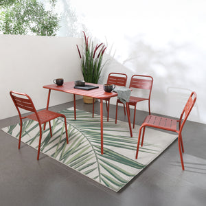 Tavolo da pranzo da giardino 4-6 posti 120x70 cm terracotta Bergame — con set di 4 sedie