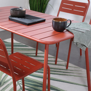Tavolo da pranzo da giardino 4-6 posti 120x70 cm terracotta Bergame — bordi arrotondati