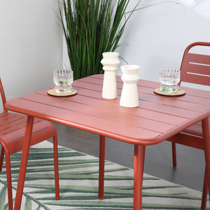 Tavolo da pranzo da giardino 4 posti 70x70 cm terracotta Bergame — tavolo in acciaio