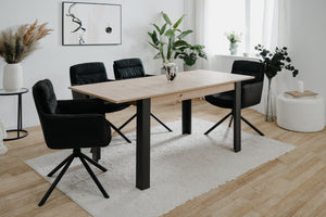 tavolo allungabile 4 a 8 persone rovere nero tolosa atmosfera concept u
