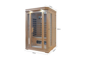 Dimensioni sauna infrarossi a 2 posti in legno cromoterapia Narvik
