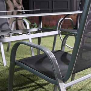 Set da giardino in alluminio + 6 sedie