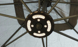 Ombrellone decentrato con LED de 3 x 3 m Solenzara grigio zoom 1