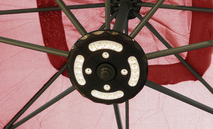 Ombrellone decentrato con LED de 3 x 3 m Solenzara terracota zoom 2