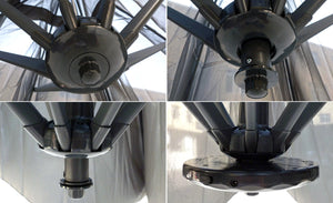 Ombrellone decentrato con LED de 3 x 3 m Solenzara ecru zoom 1