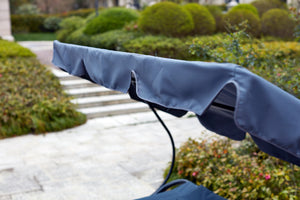 Sdraio per 2 persone con ombrellone in tessuto moderno grigio