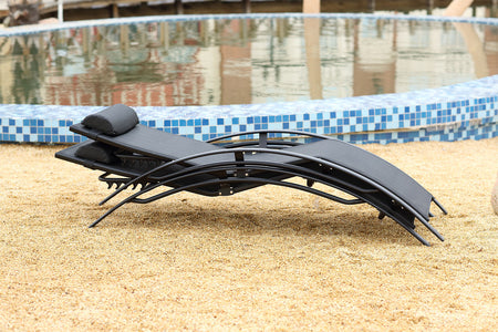 Lettino prendisole impilabile e regolabile in alluminio e textilene