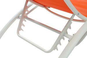 Set di 2 lettini prendisole impilabili e regolabili in alluminio e textilene Arancio e bianco