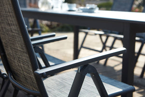 Tavolo da giardino allungabile con 10 sedie in alluminio