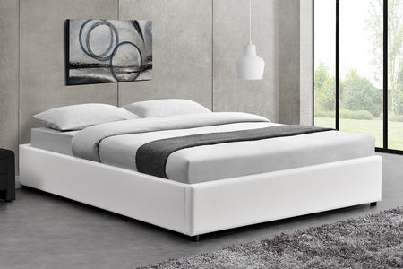Struttura letto con box contenitore integrato Bianca - 140 x 190 cm Kennington