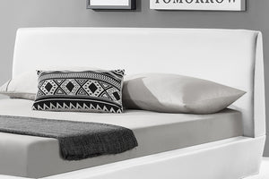 Struttura letto scandinava bianca con gambe in legno 140 x 190 cm Bianco zoom Norway