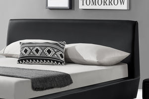 Struttura letto scandinava nera con gambe in legno 160 x 200 cm Bianco zoom Norway