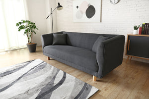 Divano 3 posti stile scandinavo con 2 cuscini grigio