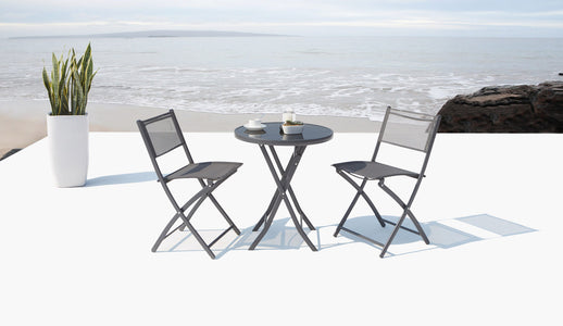 Set balcone in acciaio inox 2 posti 