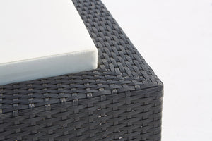Sdraio in resina intrecciata nera con materasso bianco Sunshine zoom 1