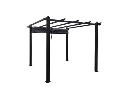 Gazebo autoportante grigio talpa 3x3 m con struttura in alluminio e telo in poliestere Regia su fondo bianco