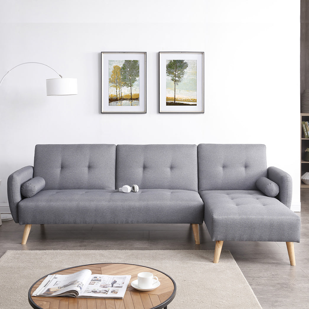 Divano scandinavo convertibile grigio Leska – Concept-U Italia