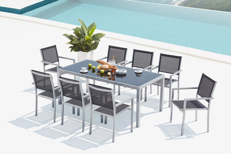 Set da giardino 8 posti in alluminio zoom 1 Salerne