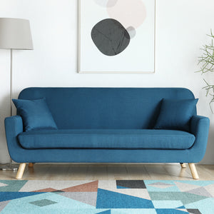 Divano 3 posti stile scandinavo blu Lena