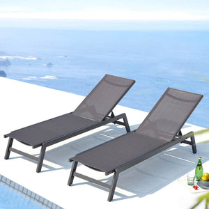 Set 2 lettini prendisole Prato grigio scuro