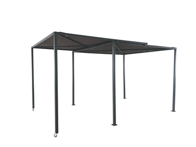 Pergola retrattile con ruote Gibara grigio scuro e grigio tortora