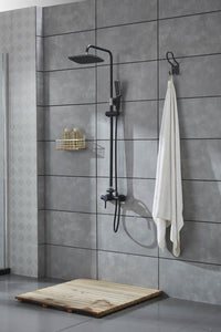 Colonna doccia nera con monocomando 'square'