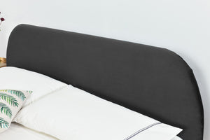 Struttura letto in velluto de 140 cm grigio zoom 3