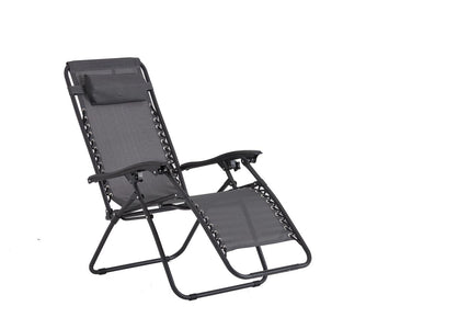 Sedia a sdraio reclinabili nere e grigio scuro Manihi 