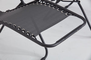 Set di 2 sdraio reclinabili nere e grigio scuro Manihi zoom 1