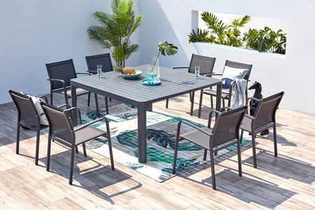 Set da giardino in alluminio 8 persone