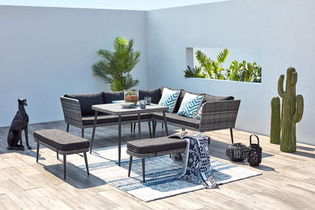 Set da giardino in resina grigia