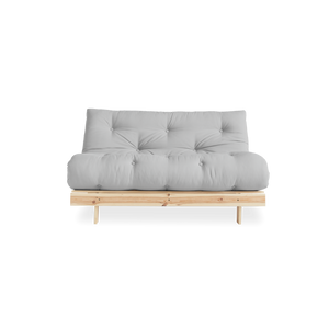 Panca in legno con materasso futon grigio chiaro 140 cm Zoom 2 Roots