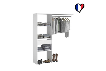 Spogliatoio bianco 3 ripiani + 1 cassetto + 1 armadio Elysée