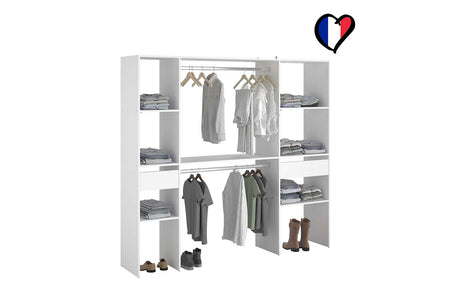 spogliatoio 2 armadi + 6 ripiani + 2 cassetti bianco firmati Elysée