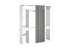 Organizzatore per Armadio a 6 Ripiani Con Cassetti, Grigio - Soluzione Organizzatore per Armadio a 6 Ripiani Con Cassetti, Grigio - Soluzione