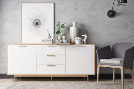 Credenza scandinava bianco e legno