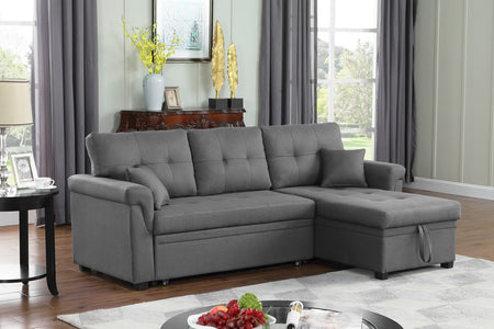 Divano angolare trasformabile grigio chiaro