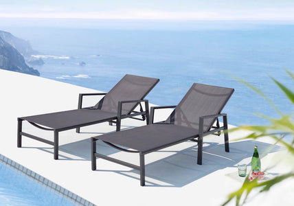 2 lettini prendisole grigio scuro concept u