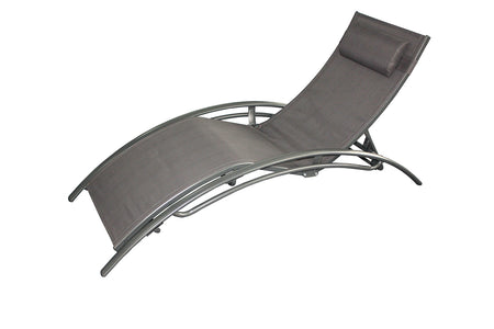 Lettino regolabile e impilabile con gambe in acciaio Limea grigio su sfodo bianco - concept u