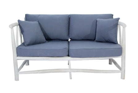 Poltrona 2 persone in teak con cuscino grigio MOA concept-u 