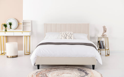 letto 160 cm velluto beige